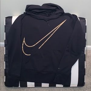 Nike black sweatshirt gold Nike swoosh